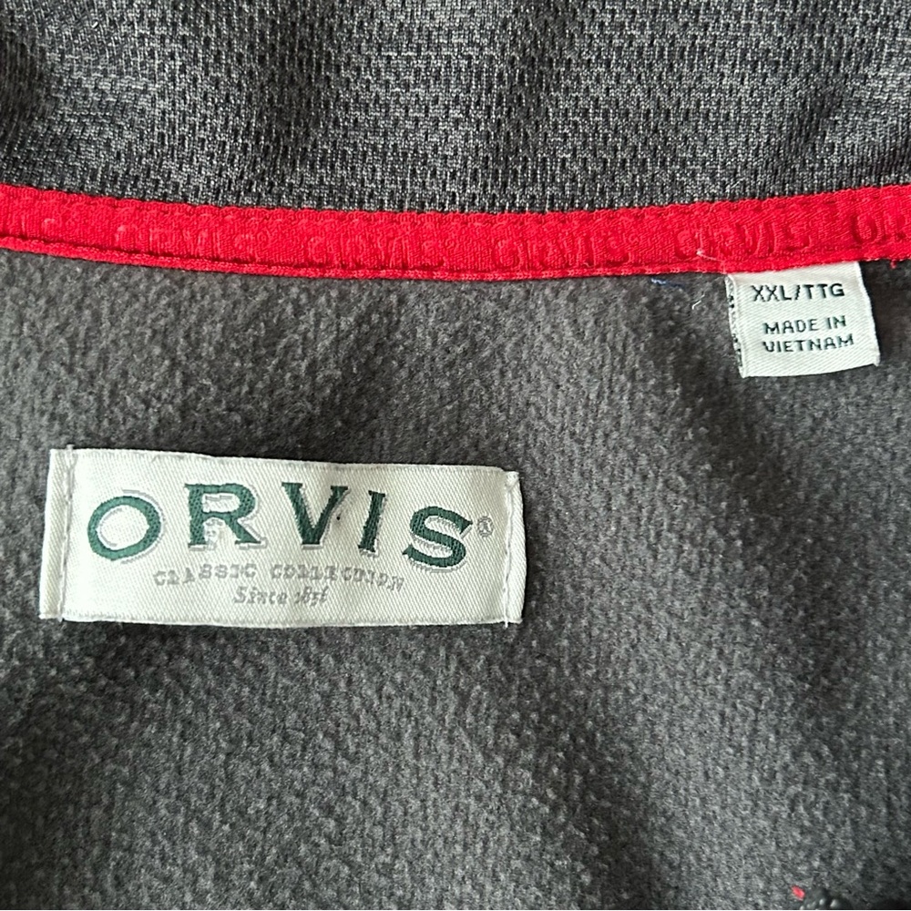 Orvis Gray Black Bonded Full Zip Up Fleece‎ Lined Performance Casual Jacket - Picture 6 of 9